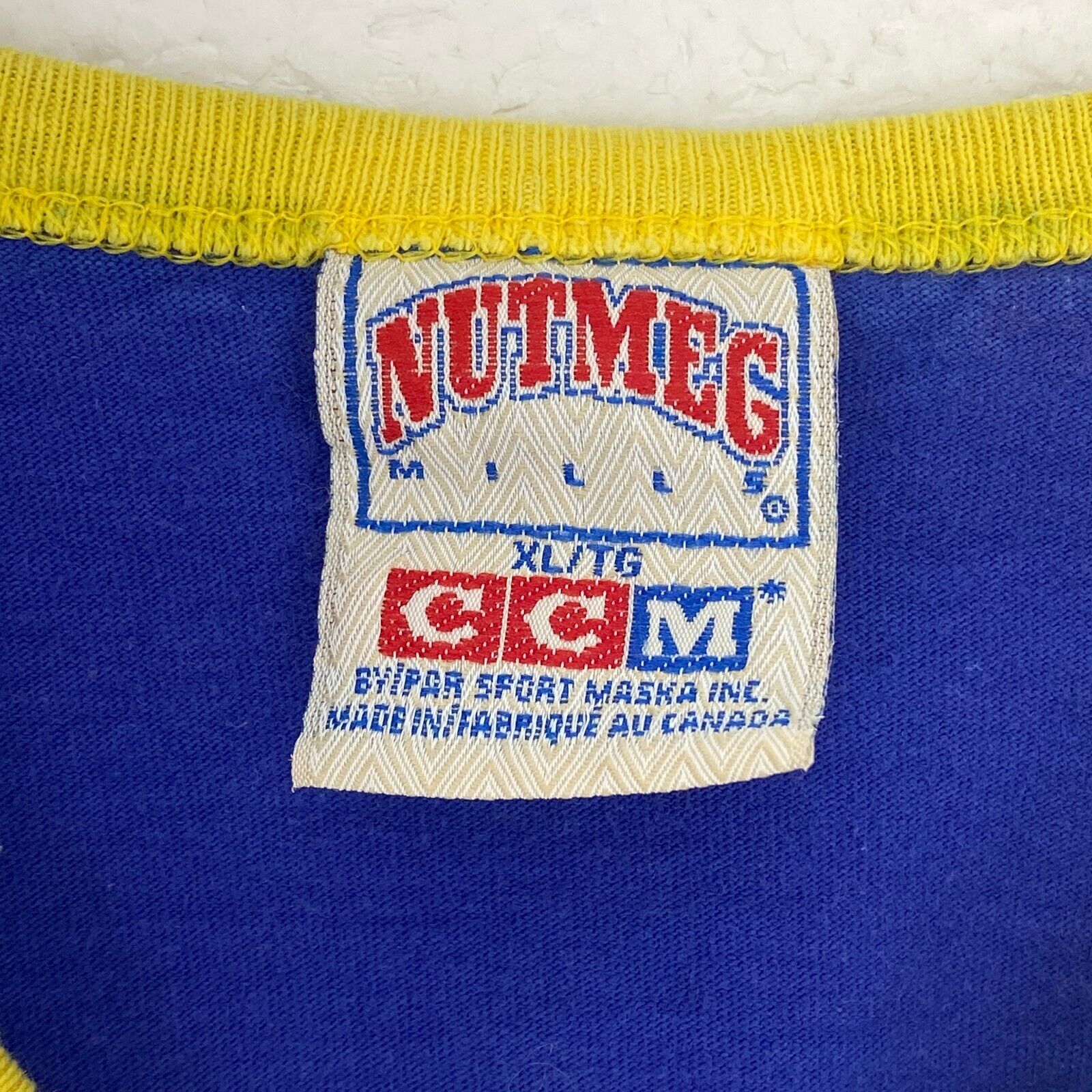 Vintage Nutmeg CCM St. Louis Blues White Long Sleeve T-shirt Size XL