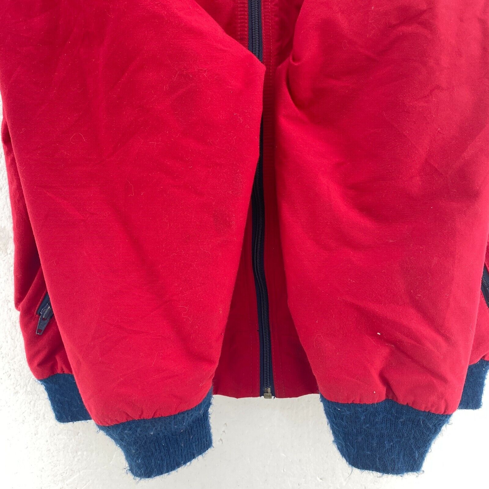 Women's L.L.Bean Men's Red Jacket Zip Pockets Full Zip Size L 90s