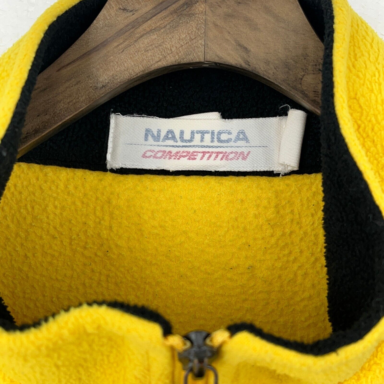 Vintage Nautica Competition Quarter Zip Yellow Fleece Jacket Size M