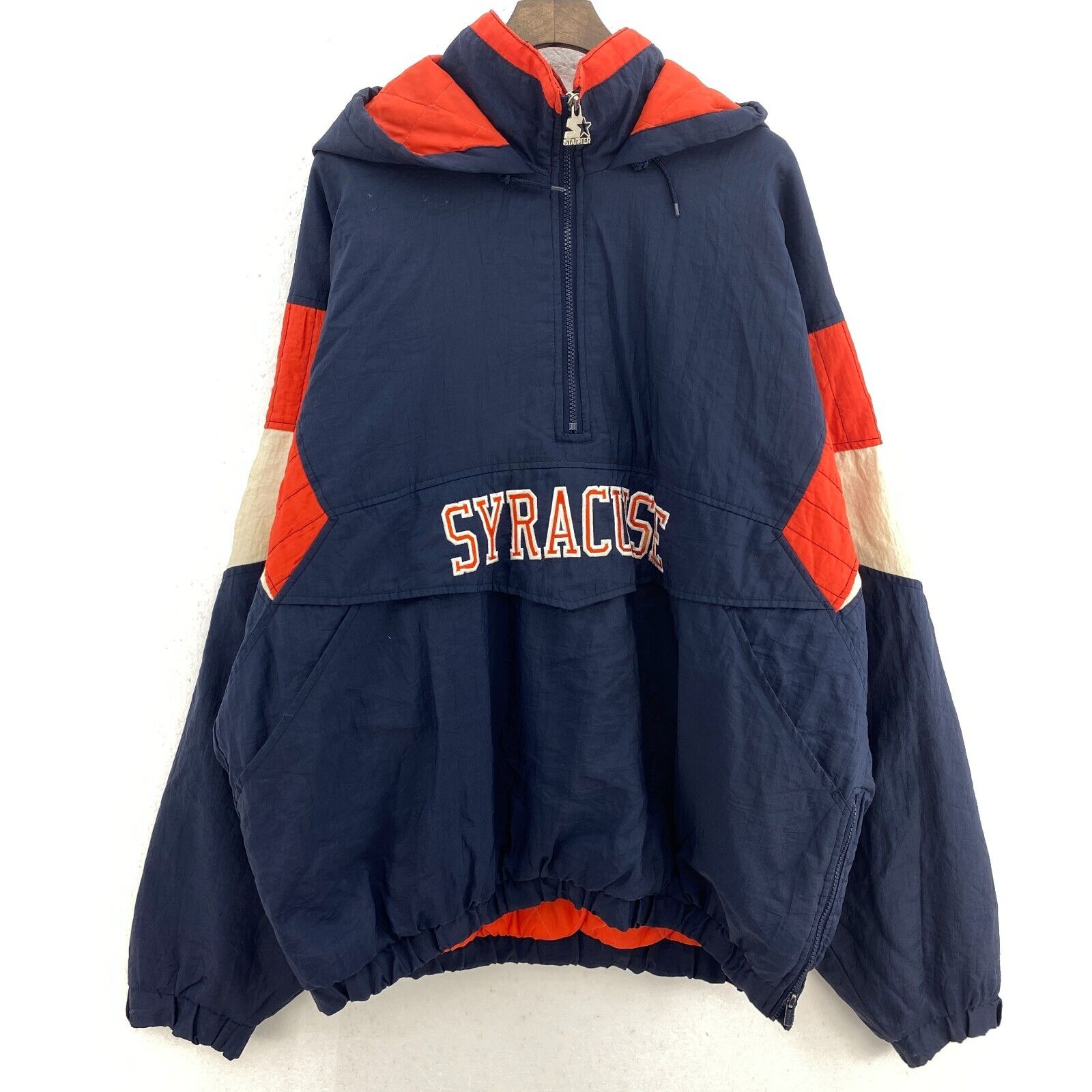 Starter Syracuse University Navy Blue Quarter Zip Insulated Jacket Size XL