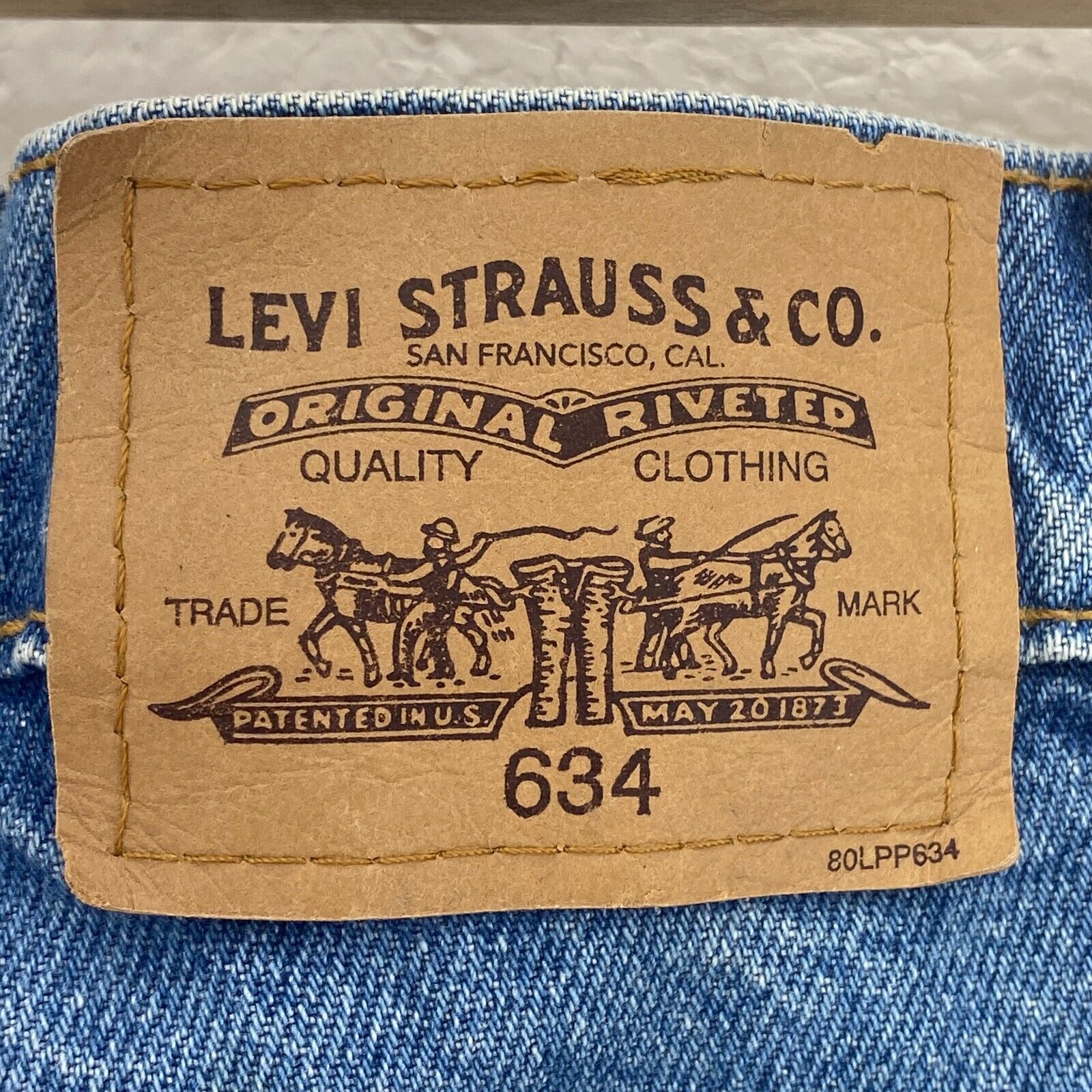 Levi Strauss 634 Orange Tab Medium Wash Jeans Size 34 x 26