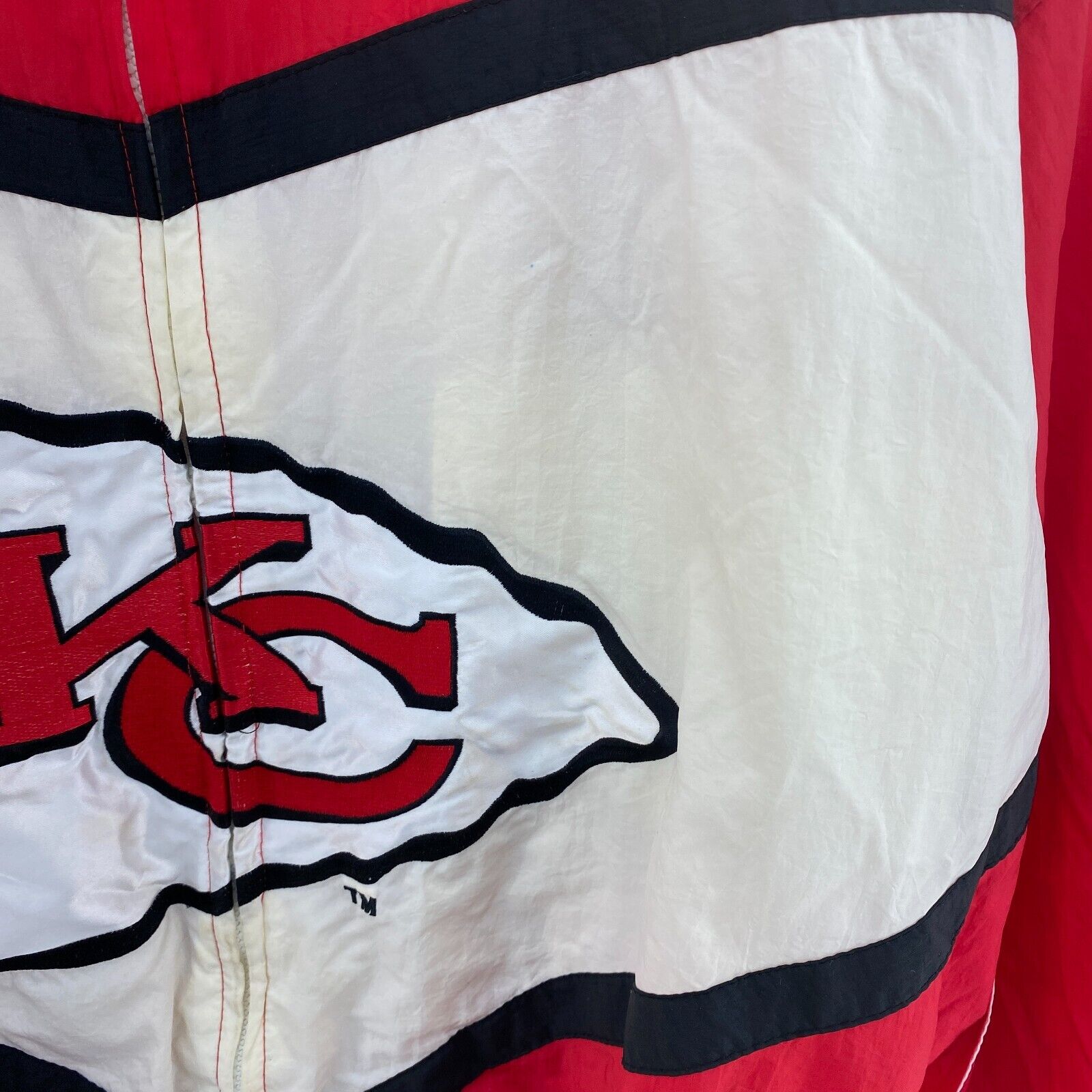 Vintage Logo 7 Kansas City Full Zip NFL Bomber Red Jacket Size L