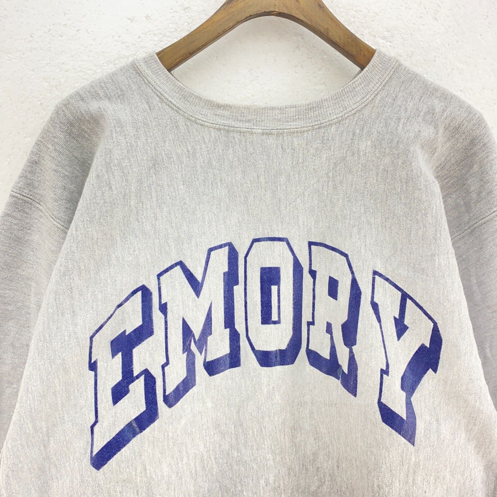 Champion Reverse Weave Emory University Spell Out Gray Sweatshirt Size XXL