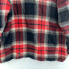 Vintage Red Black Checked Double Pocket Snapped Wool Shirt Jacket Size L