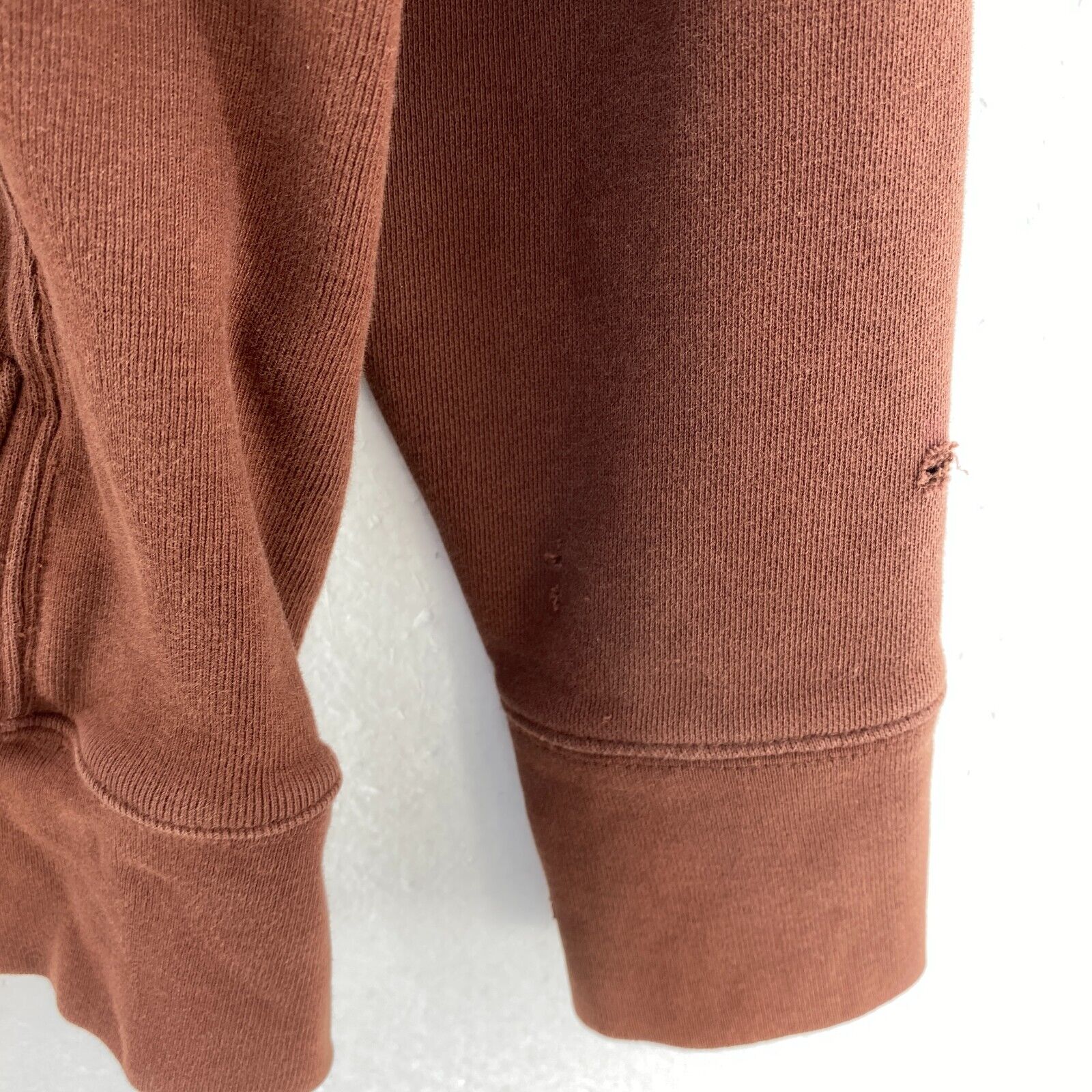 Blind Spell Out Full Zip Brown Hoodie Size S