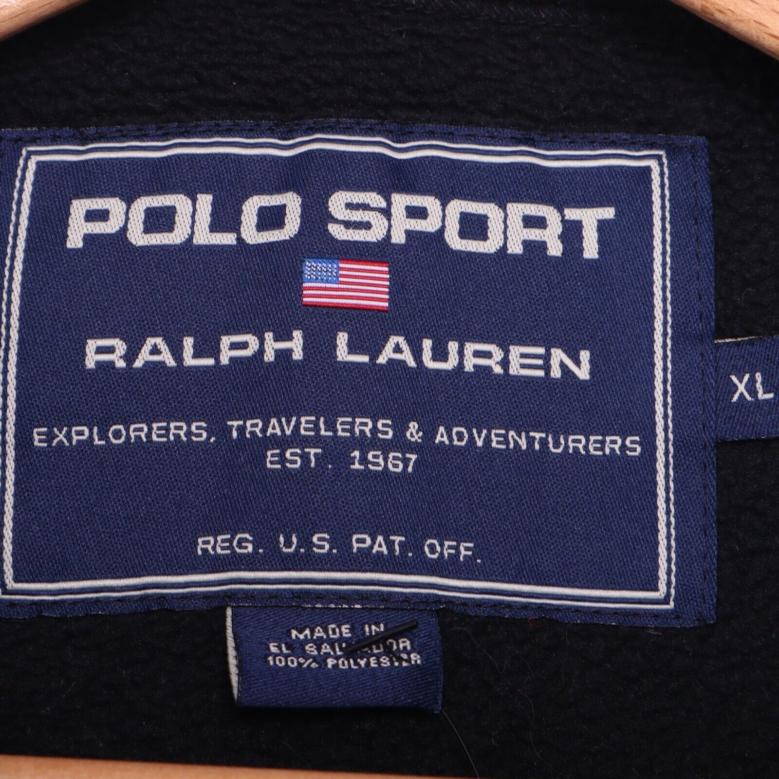 Polo Sport Quarter Zip Fleece Pullover Size XL Black