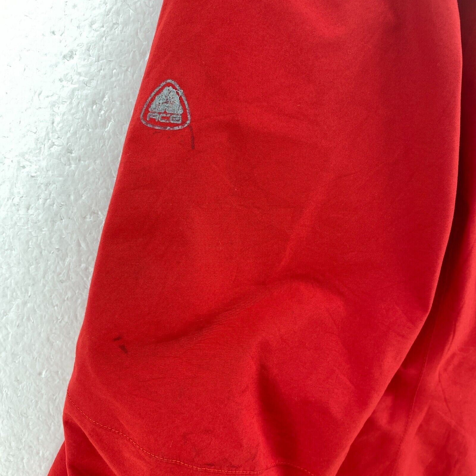 Nike ACG 3 Vintage Windbreaker Hooded Jacket Full Zip Pockets Size L Red