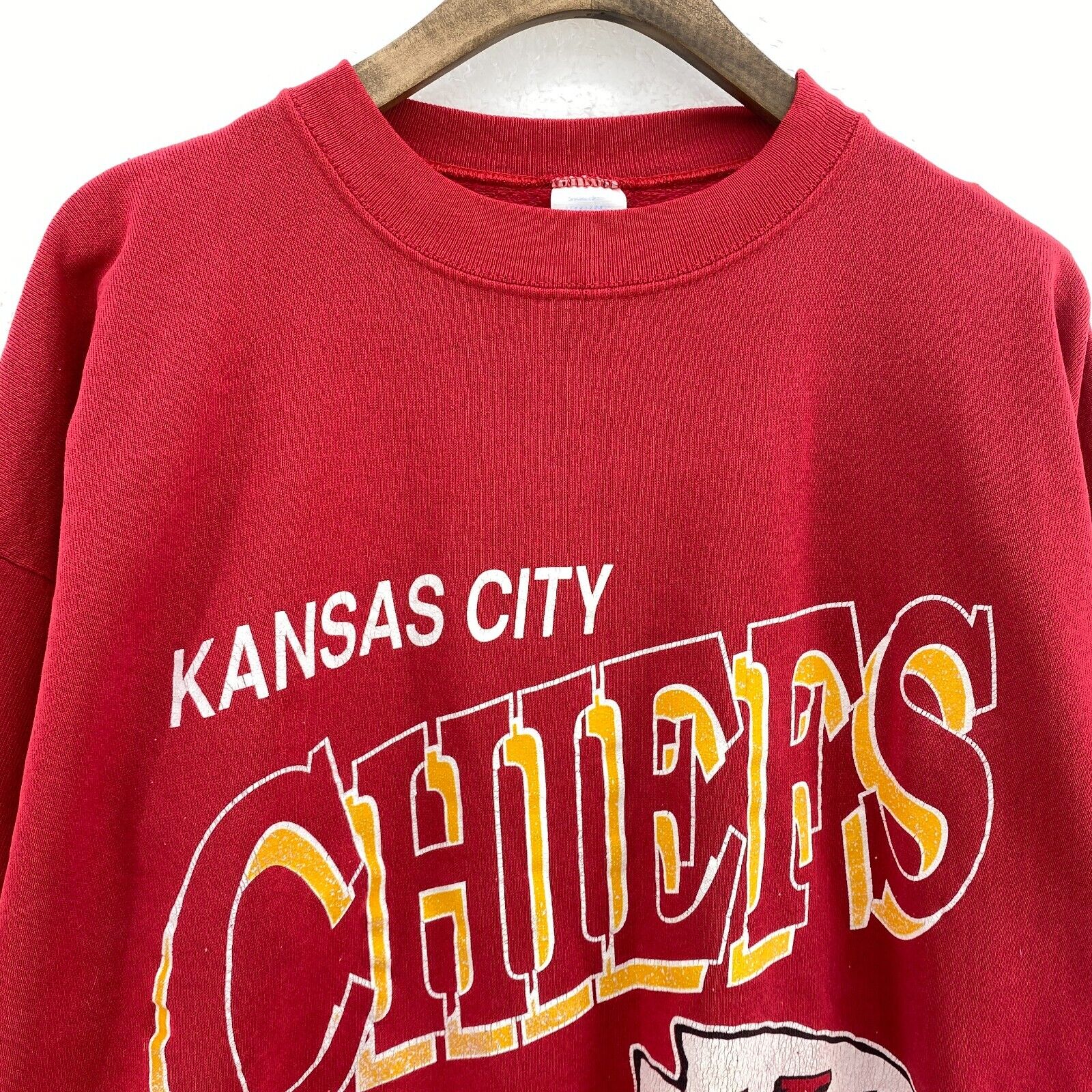 Kansas City Chiefs NFL Logo 7 Vintage Red Sweatshirt Size XL