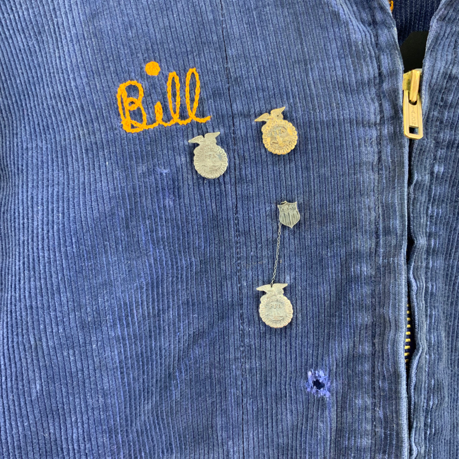 Corduroy Jacket Blue Size 38 Vocational Agriculture Future Farmers 90s