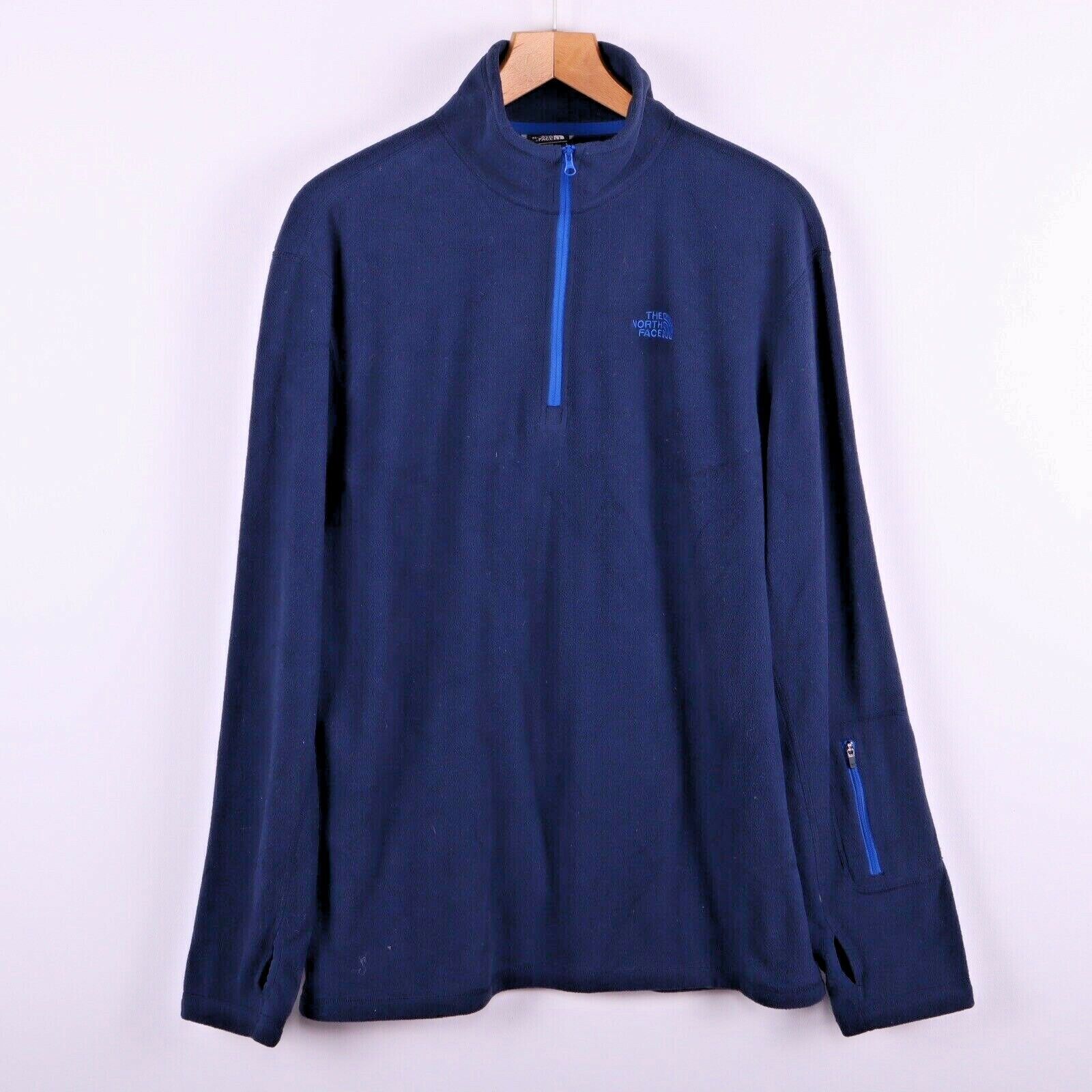 The North Face Men's Dark Blue Quarter Zip Fleece Pullover Size L