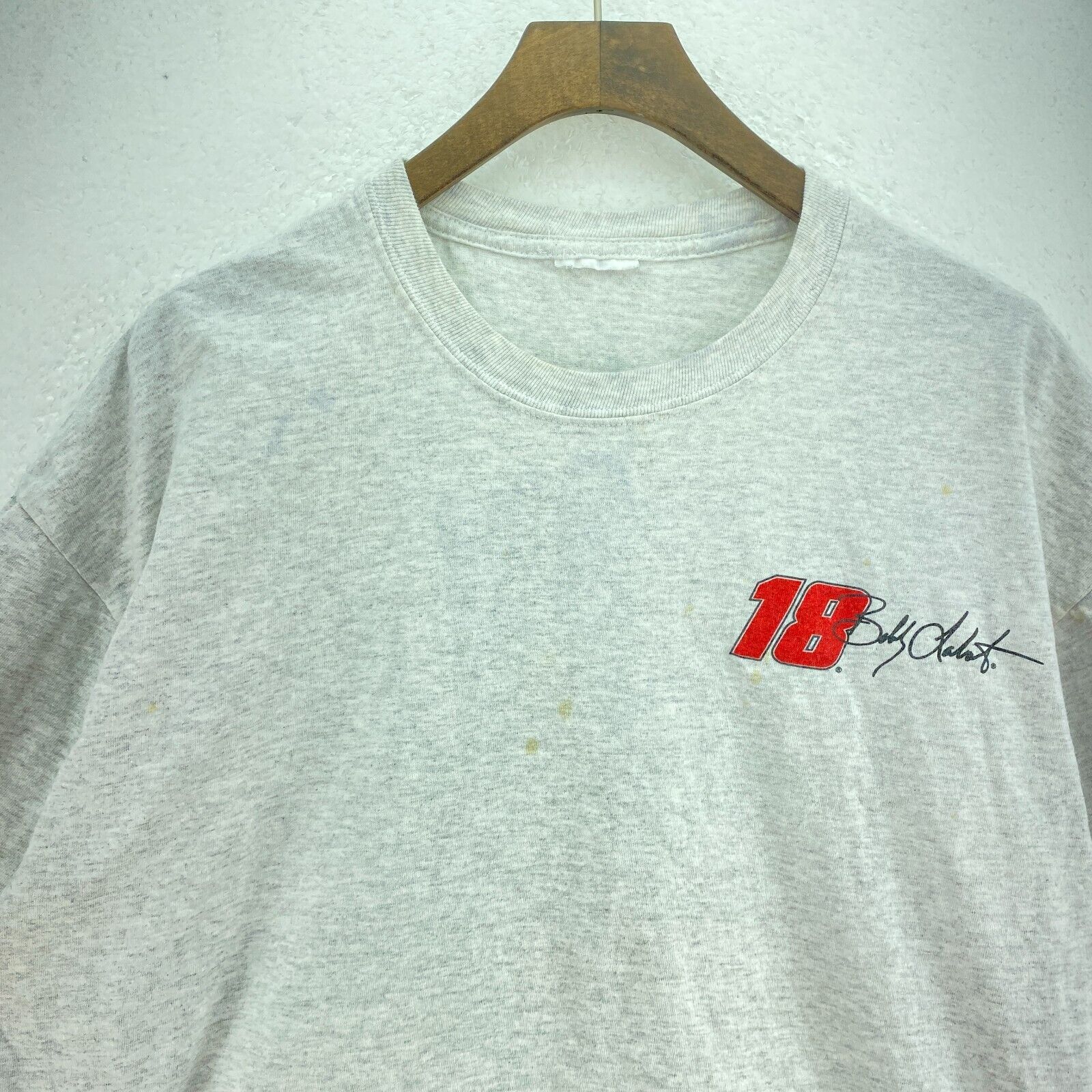 Vintage Bobby Labonte Nascar 18 Racing Gray T-shirt Size M
