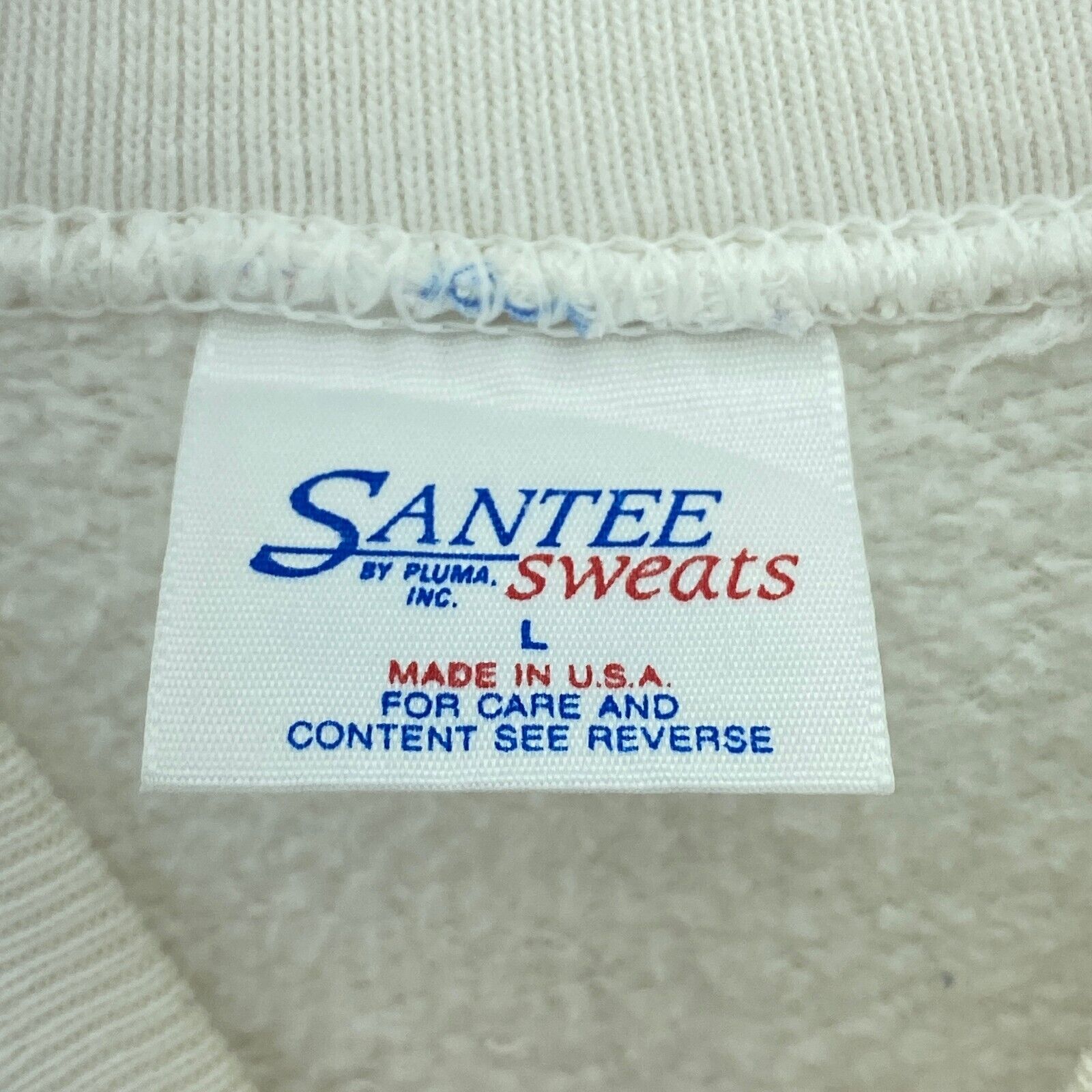 Bear Santa Ho Ho Ho Christmas White Sweatshirt Size L Crewneck