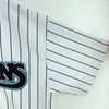 Russell Athlethic Pin Stripe White Button Up Florida Marlins MLB Jersey Size M