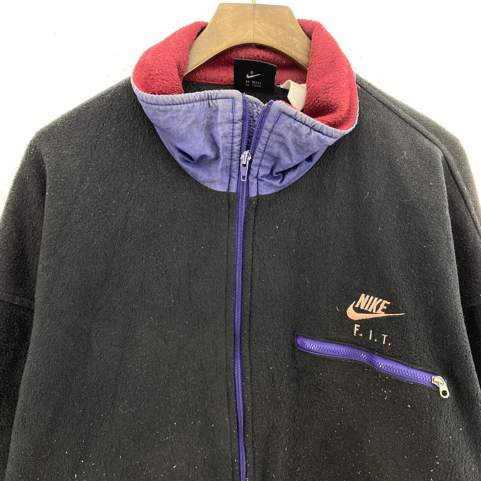 Nike Fit ACG Small Logo Black Fleece Jacket Size XL Full Zip Up