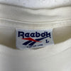 Vintage Reebok Graphic Print White T-shirt Size L Single Stitch