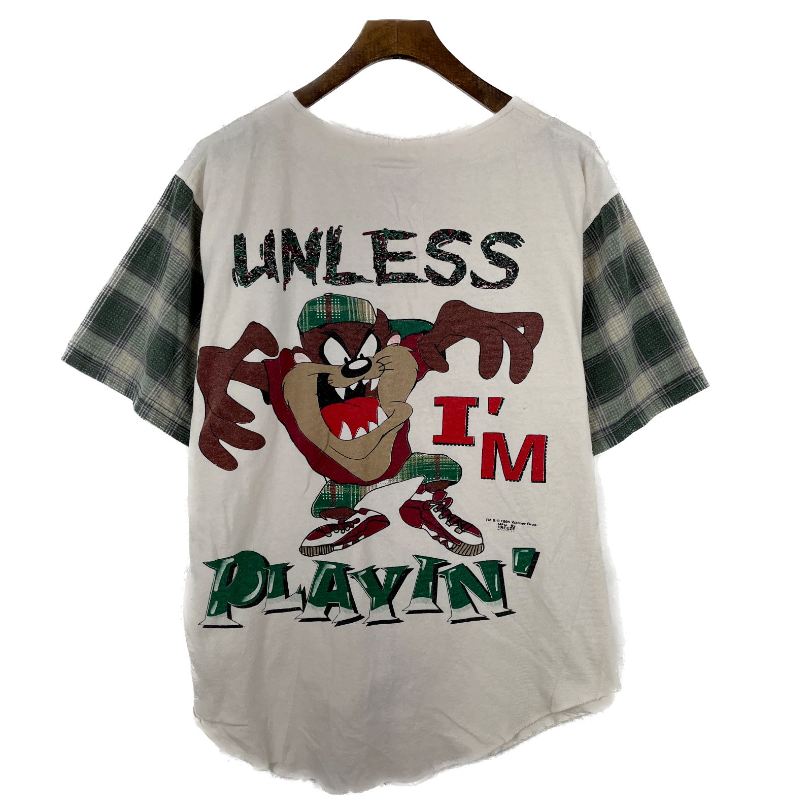 Vintage Anyone Can Win 1995 The Tasmanian Devil White Jersey T-shirt Size L