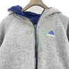 Adidas Hooded Reversible Jacket Size S Blue Full Zip Up