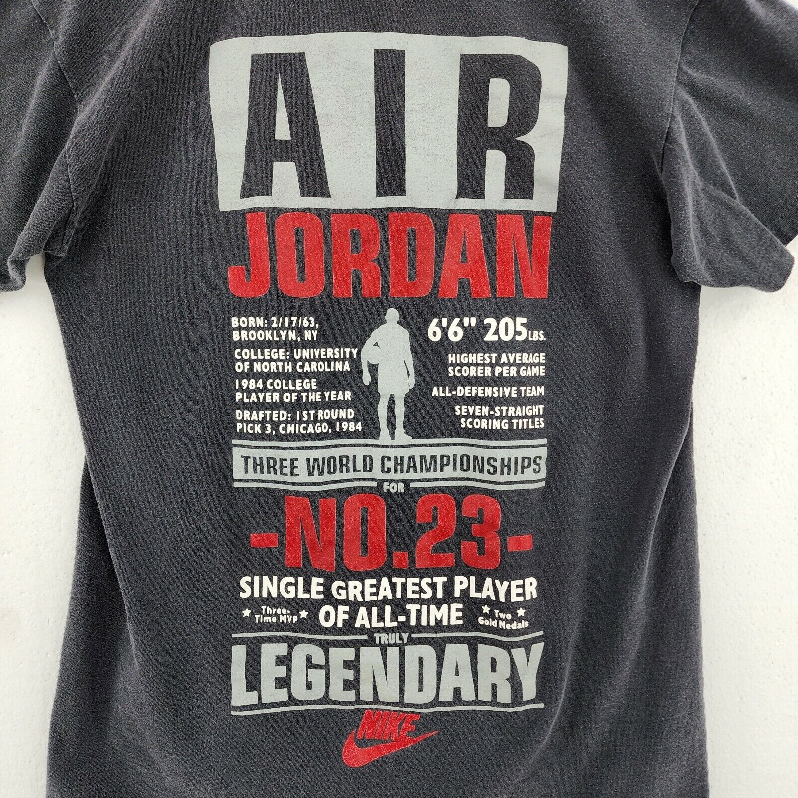 #23 Michael Jordan NBA Basketball Legend Kids' T-shirt Size S Single Stitch