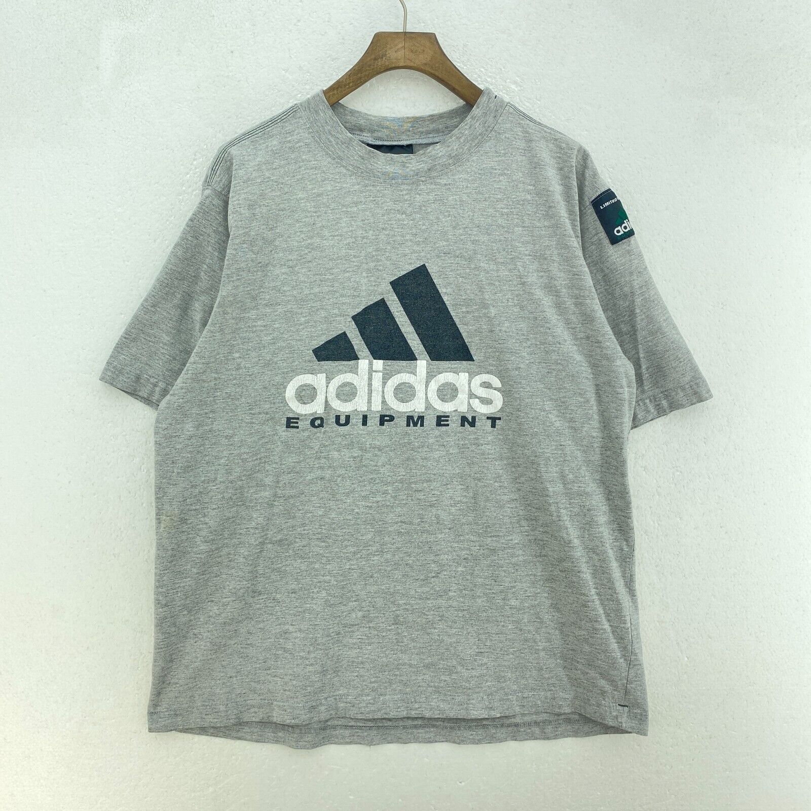 Limited Edition Adidas Logo Equipment T-shirt Size L Gray