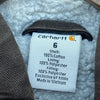 Vintage Carhartt Full Zip Hooded Canvas Jacket Size 6 Kids Brown
