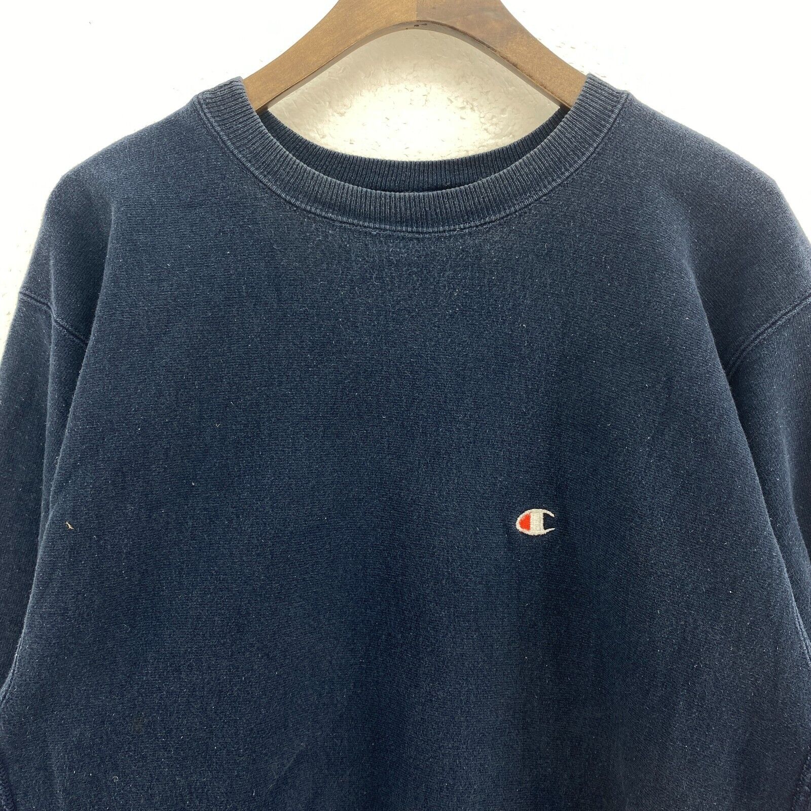 Champion Embroidered Logo Blue Sweatshirt Size L Crewneck