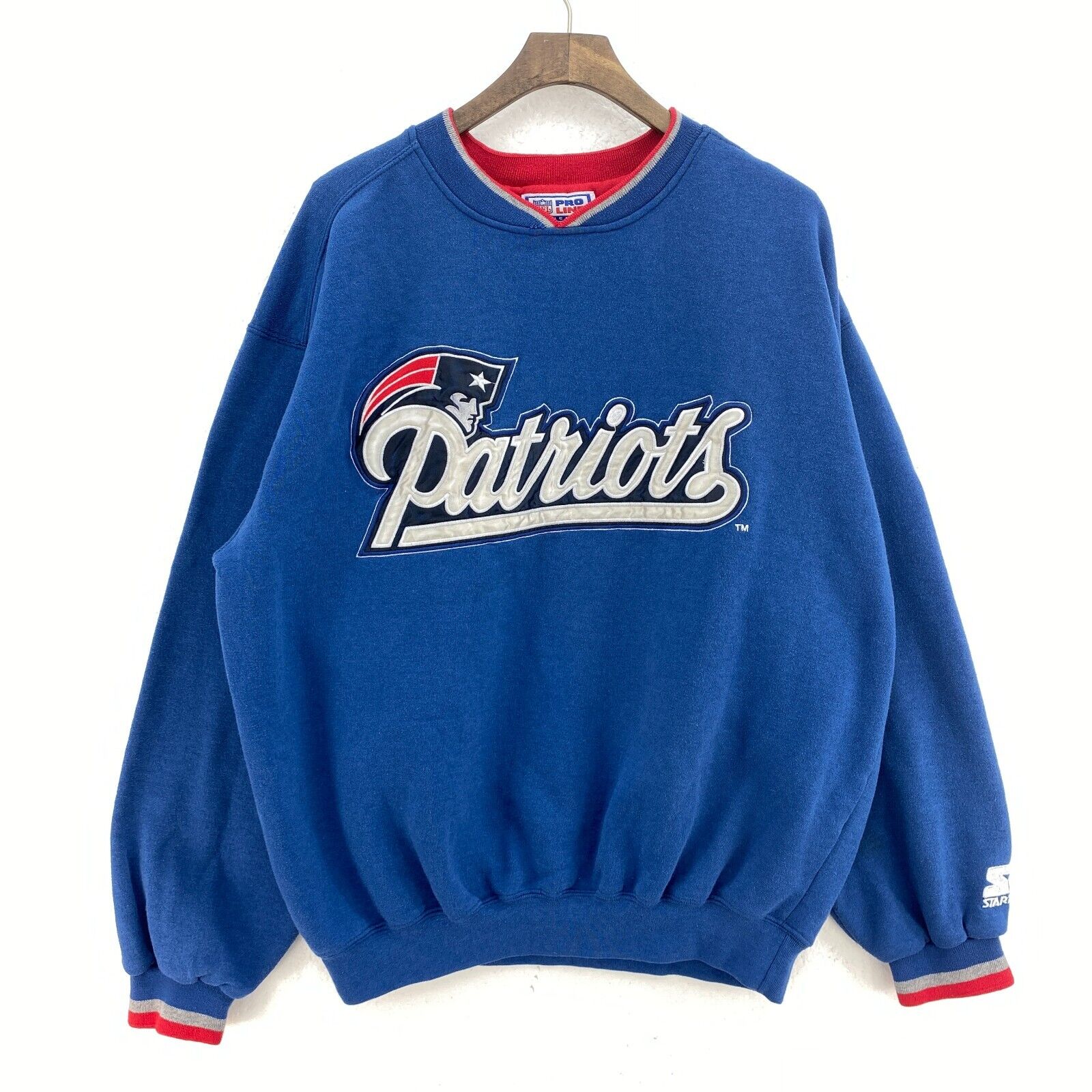 Starter Pro Line New Englands Patriots NFL Blue Sweatshirt Size L