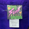 Surf Style Purple Dolphin Print Vintage Quarter Zip Windbreaker Jacket Size XL