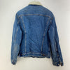 Levi Strauss Sherpa Lined Button Up Medium Wash Blue Denim Jacket Size 38
