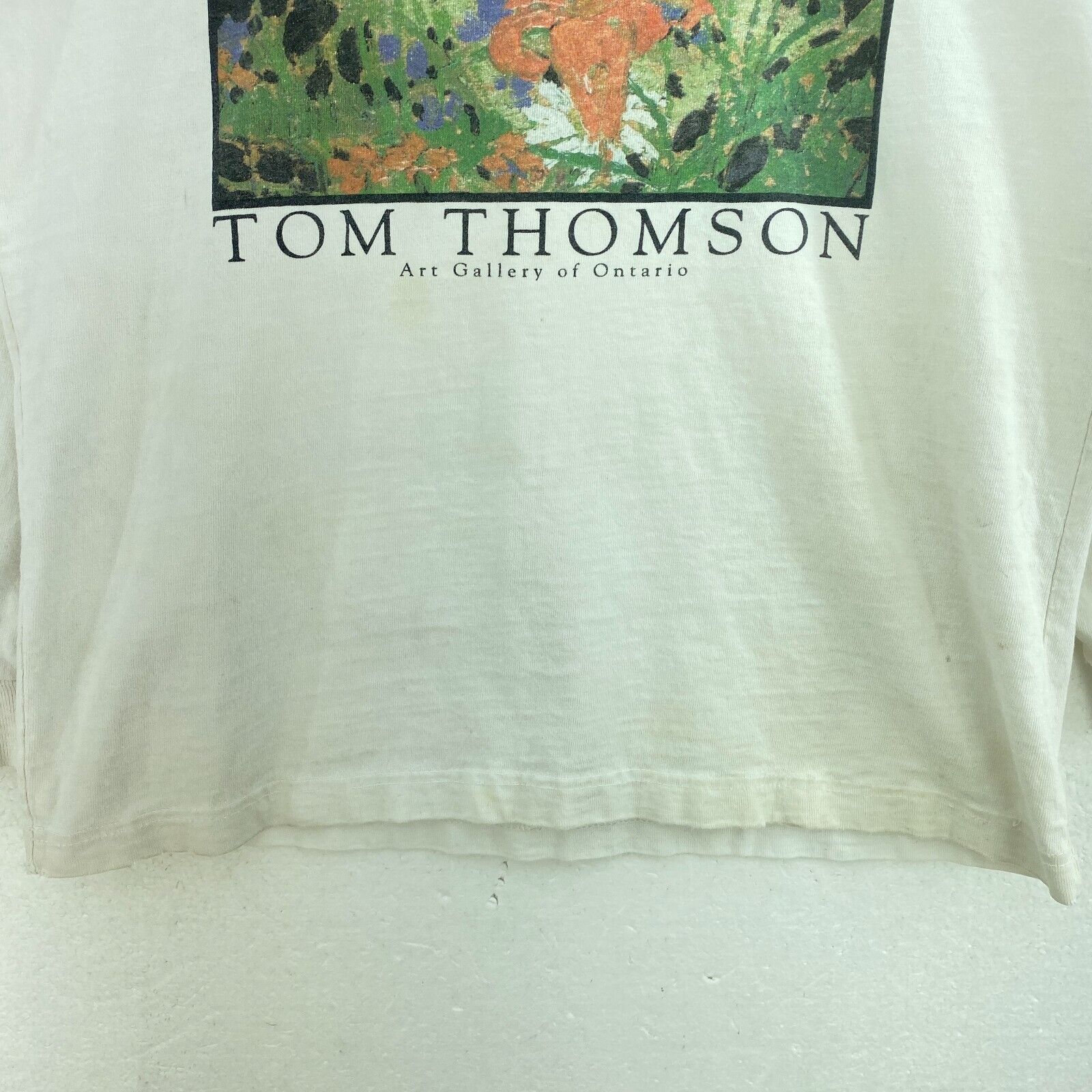 Thom Thomson Ontario Art Gallery Wood Lilies White Long Sleeve T-shirt Size S