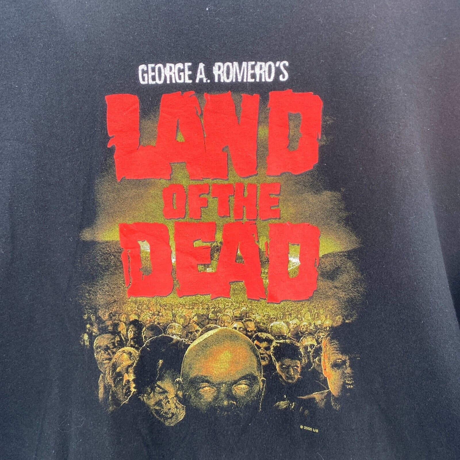 George A Romero's Land Of The Dead Stay Scared 2005 Black T-shirt Size L Zombie