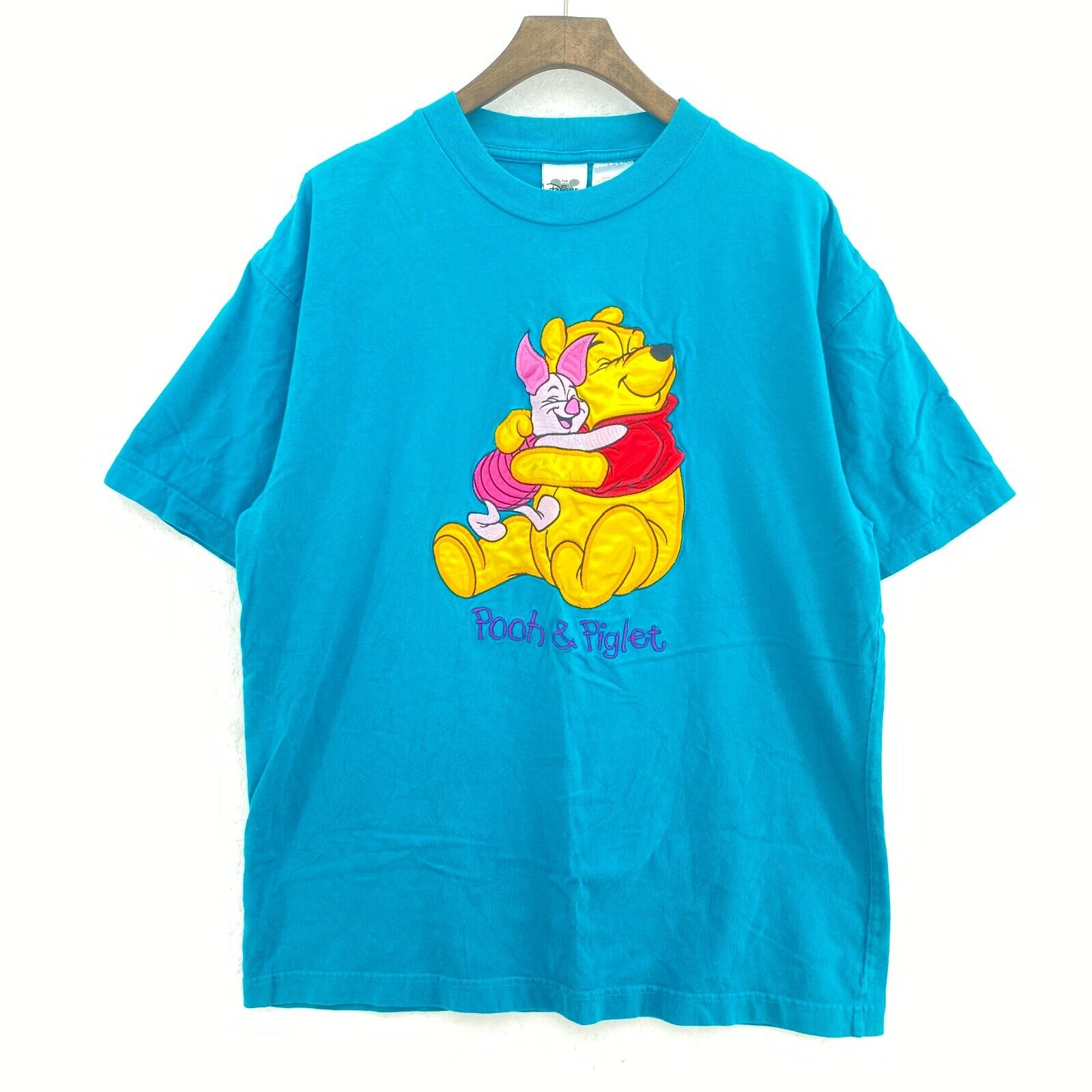 Vintage Disney Winnie The Pooh Piglet Blue T-shirt Size L