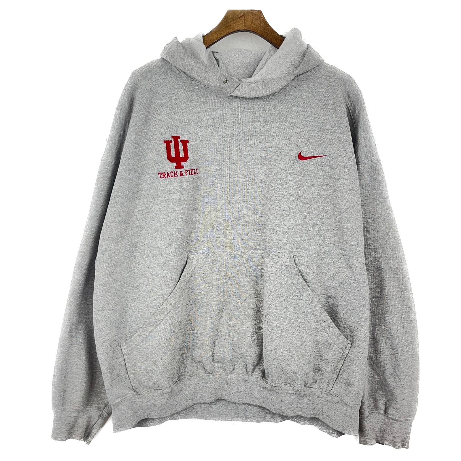 Vintage Nike Embroidered Swoosh Chest Logo Gray Hoodie Size XL