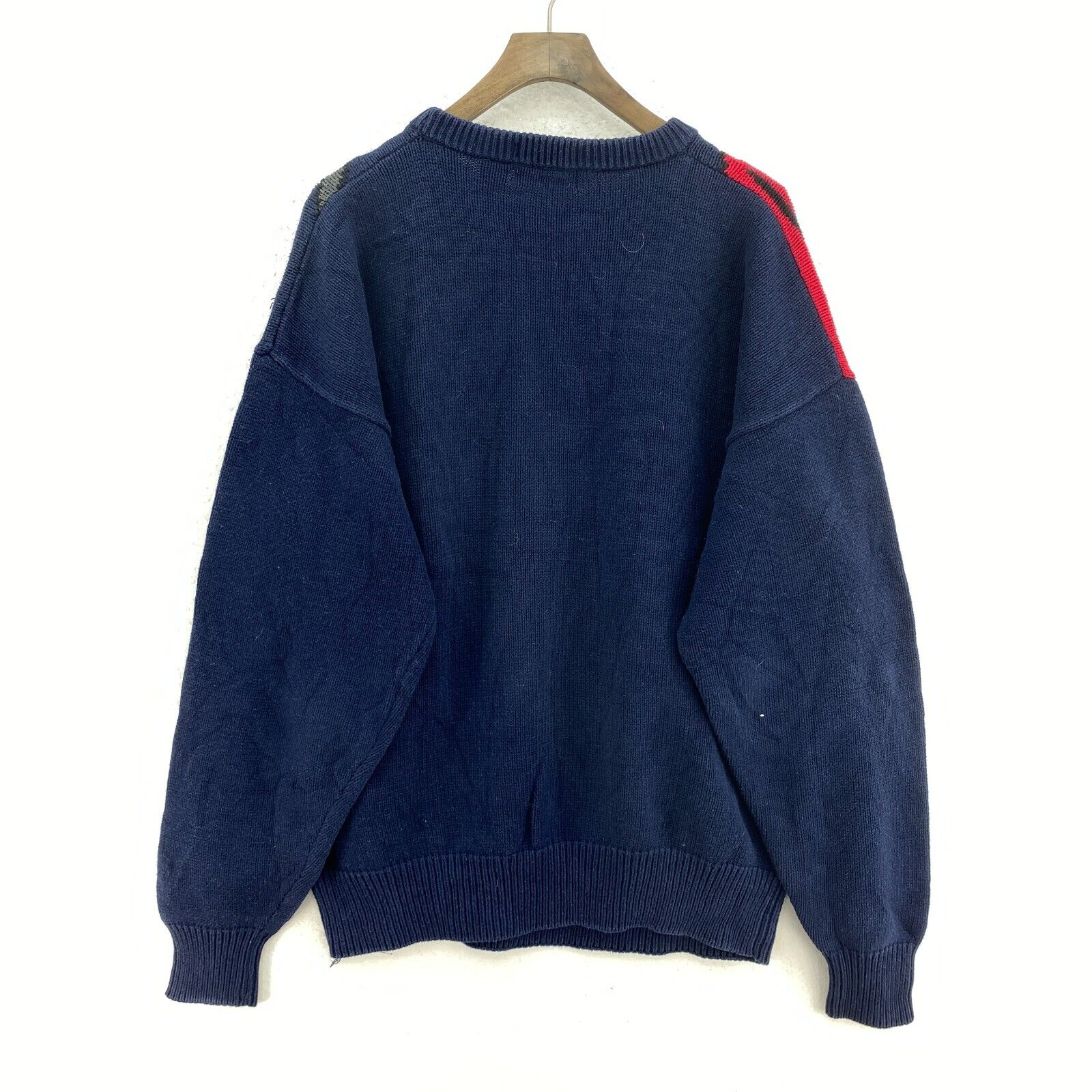 Vintage The Golfer Navy Blue All Over Print Knit Sweater Size L