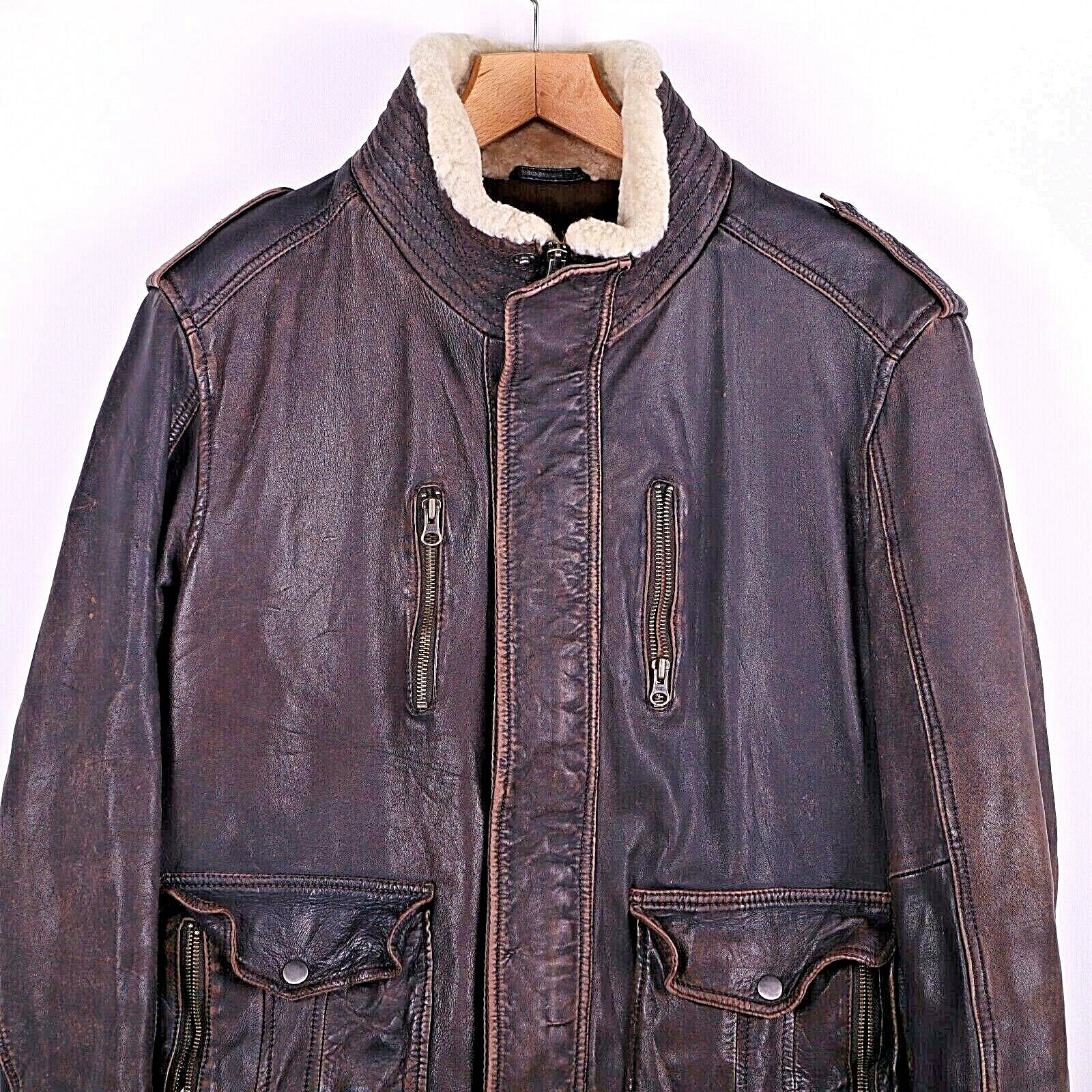 Danier Brown Leather Jacket Size M
