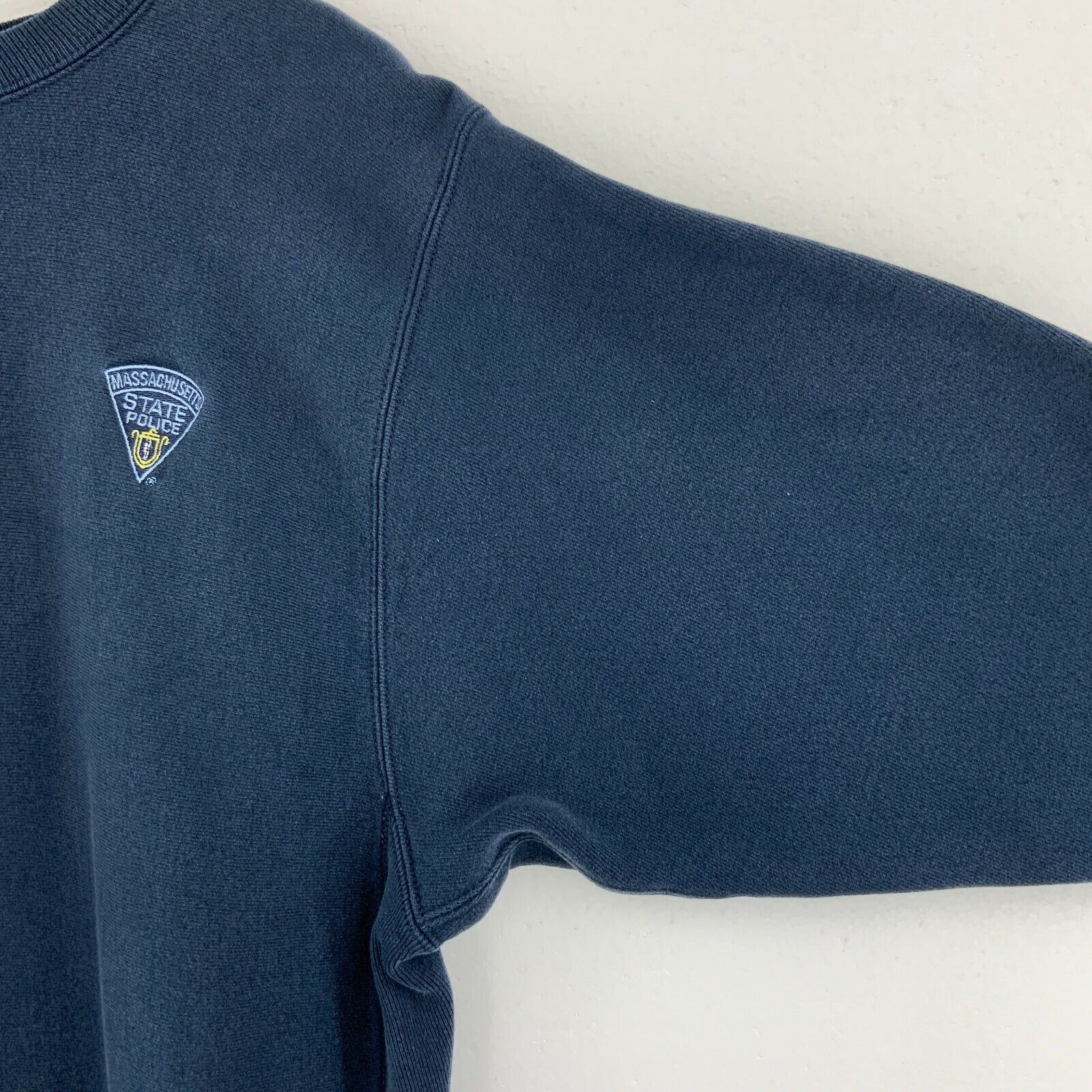 Massachusetts State Police Champion Reverse Weave Blue Sweatshirt Size L