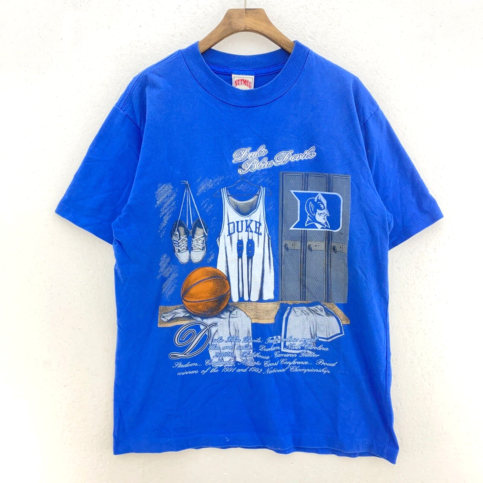 Nutmeg CCM Duke Blue Devils NBA Blue T-shirt Size M Basketball