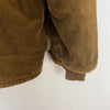 Brown Corduroy Full Zip Bomber Jacket Size M Fleece Lined 80s Scovill Zipper