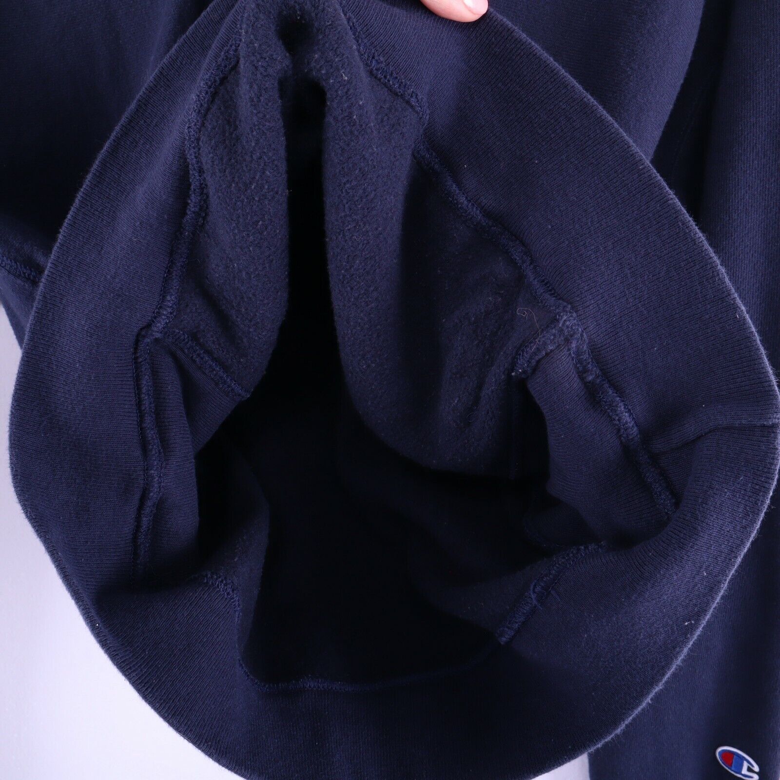 Champion Reverse Weave Blue Hoodie Size Large