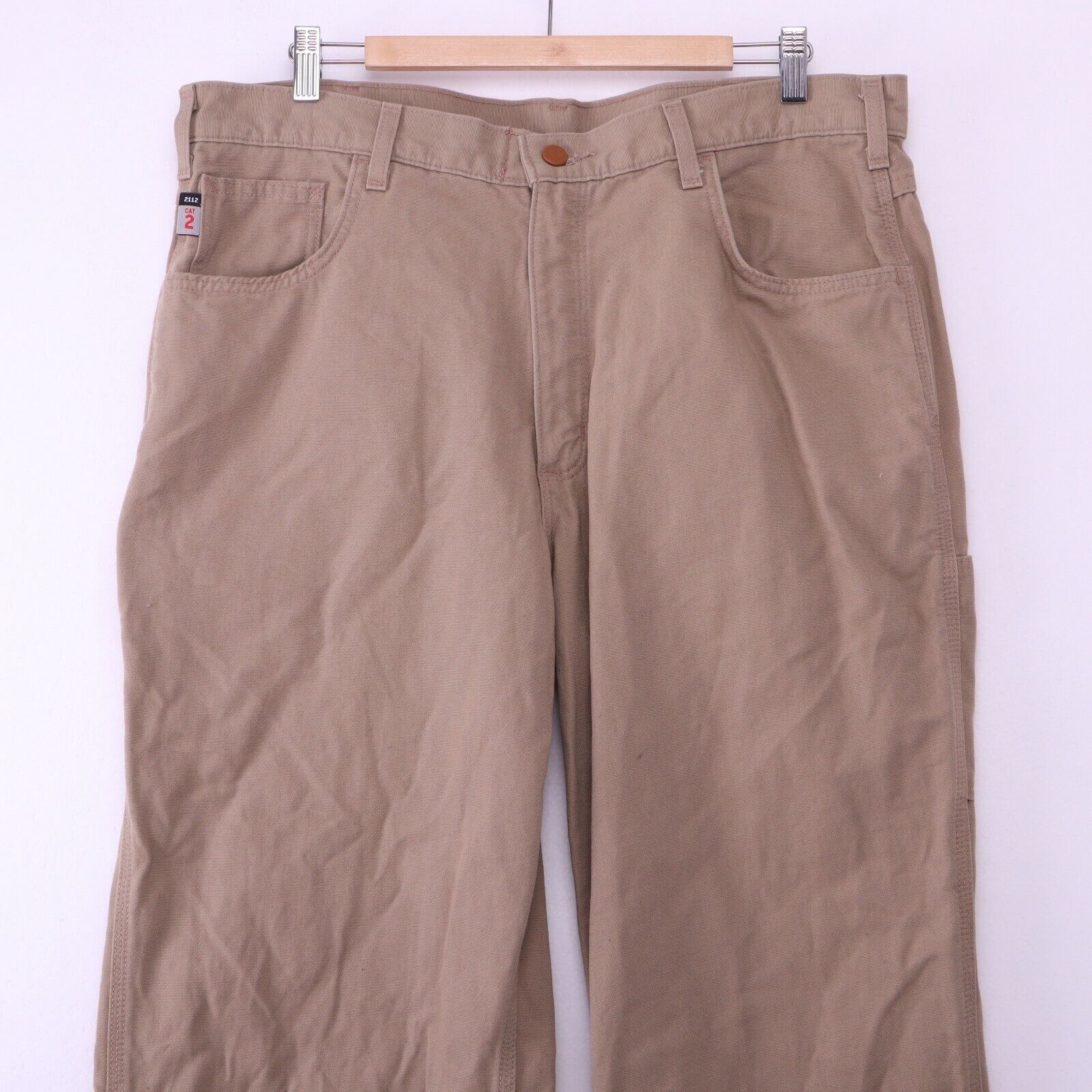 Carhartt Cat 2 Original Fit Tan Pant Size 38x34 Straight Leg