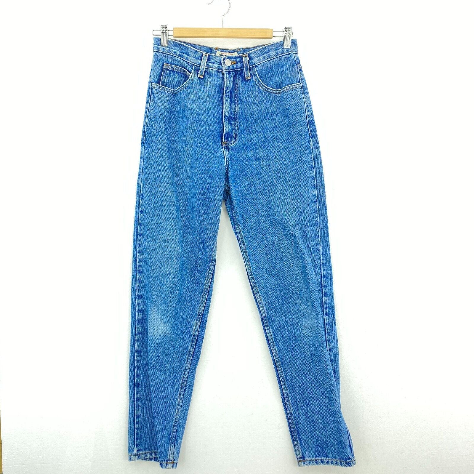 Guess Vintage Medium Wash Blue Slim Straight Jeans Size 28 x 29