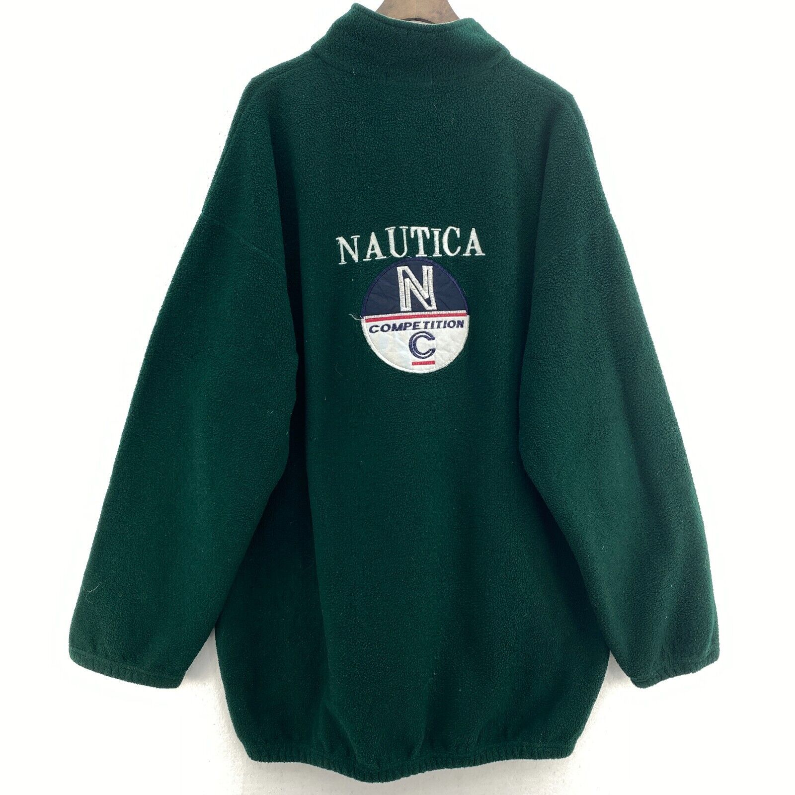 Nautica Competition Green Fleece Jacket Size XL Full Zip Up