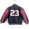 Nike Air Jordan Full Zip Black Red Leather Jacket Size S Kids
