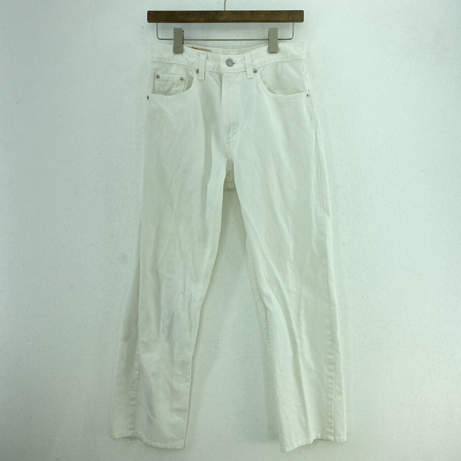 Levi Strauss 555 Women's Guy's Fit Straight Leg White Jeans Size 7