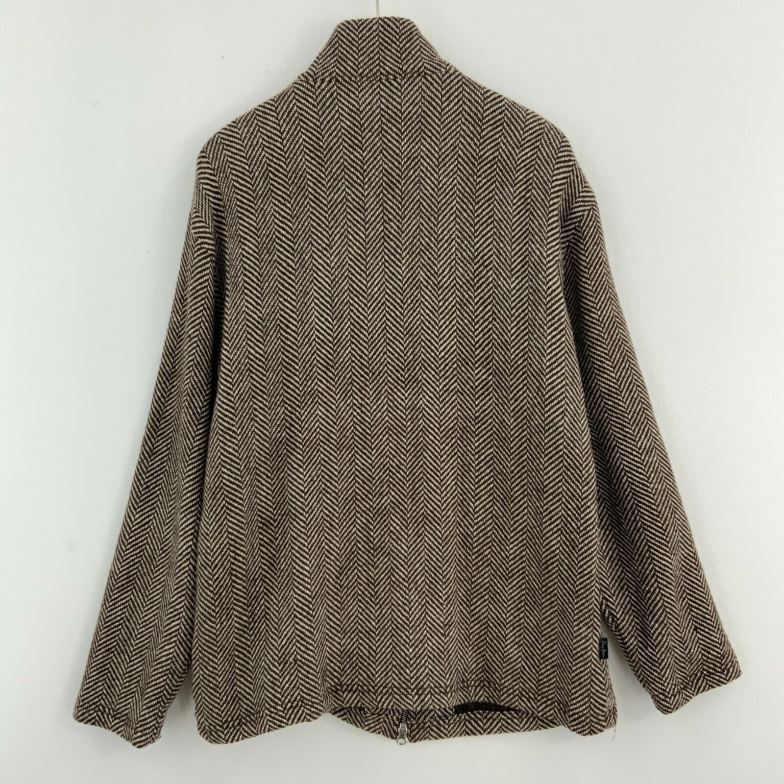 Sean John Herringbone Pattern Wool Coat Jacket Women's Size XL