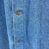 Levi Strauss Medium Wash Corduroy Collar Long Button Up Denim Jacket Size L