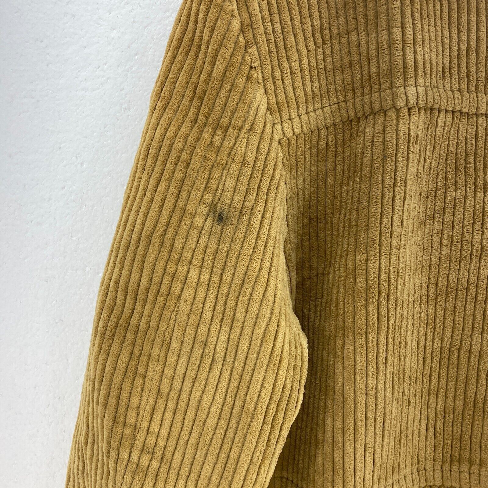 Van Heusen Brown Corduroy Fur Collar Fleece Lined Jacket Size 42