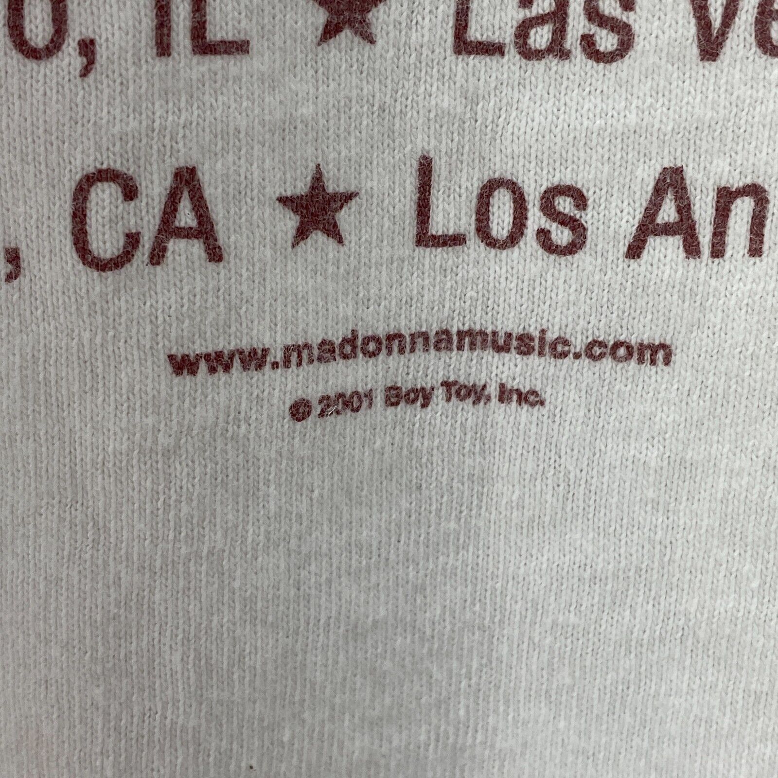 Madonna 2001 Drowned World Tour 2001 White T-shirt Size M Single Stitch