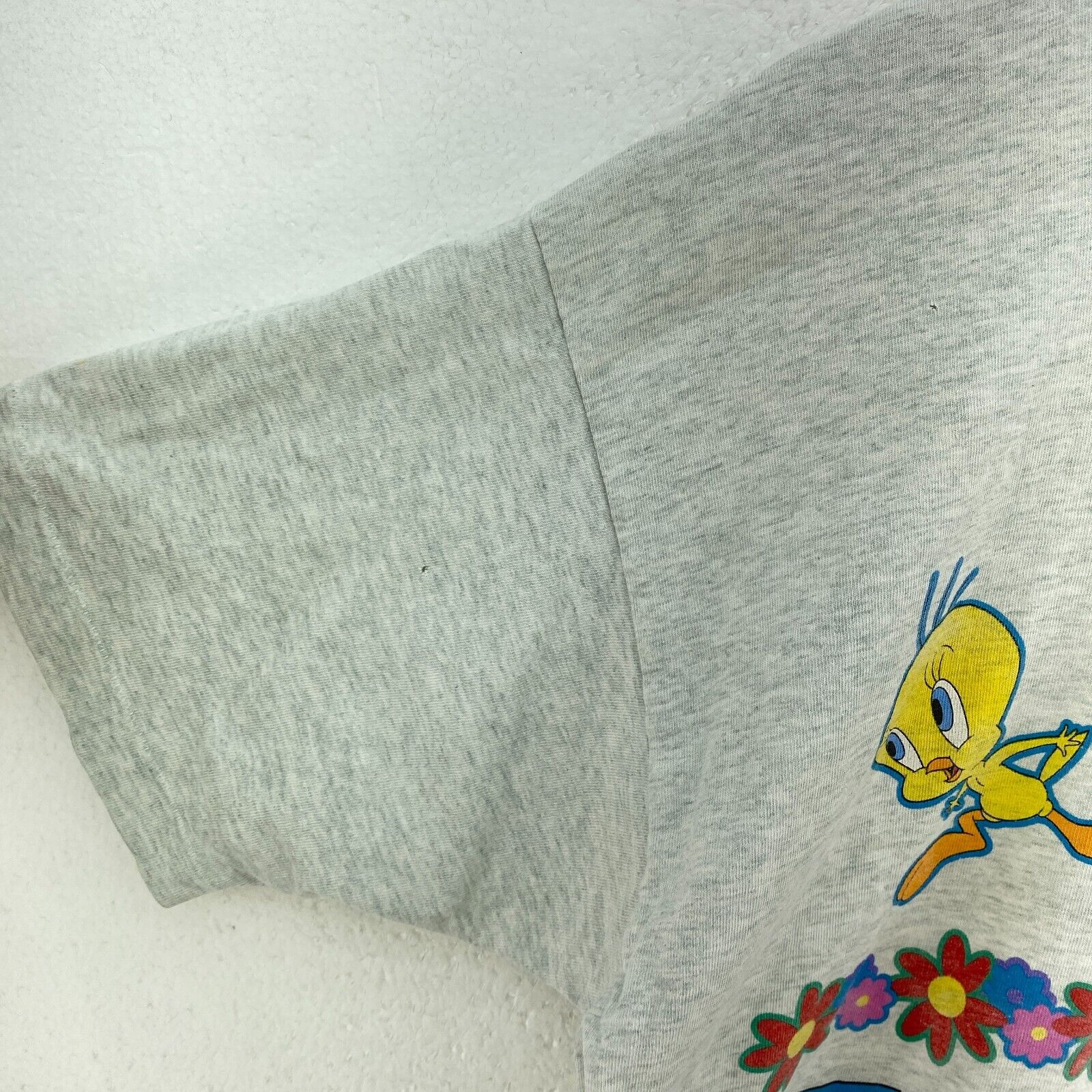 Looney Tunes Tweety 1996 Bird Graphic Print Gray T-shirt Size M