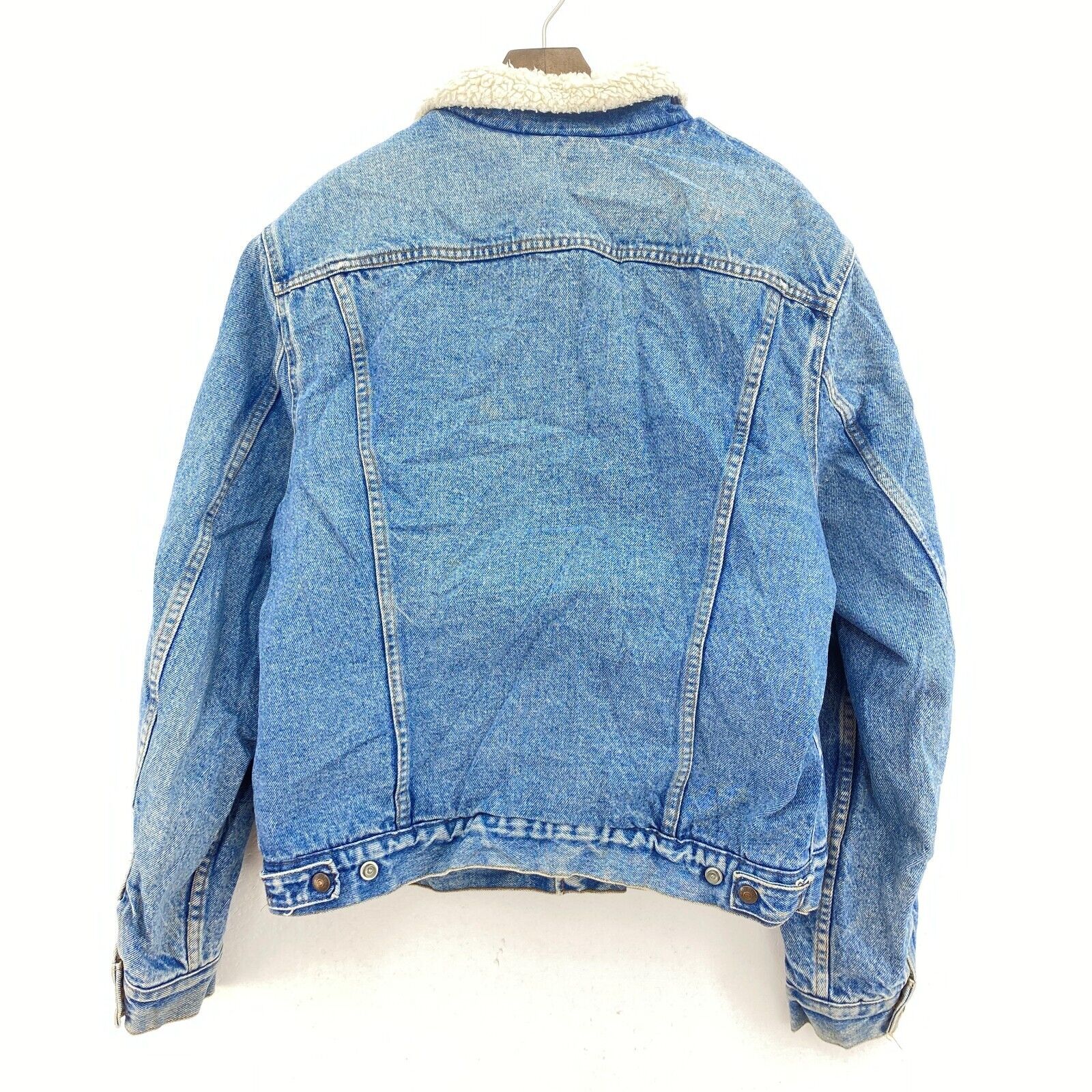 Levi's Sherpa Denim Jacket Blue Light Medium Wash Size L Snap Up