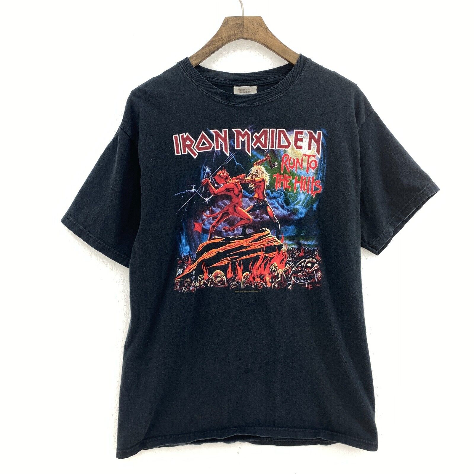 Iron Maiden Run To The Hills 2004 Black T-shirt Size M Rock Band